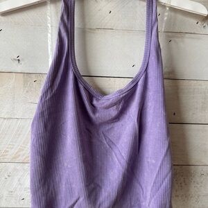 Purple Ribbed Women's HALTER